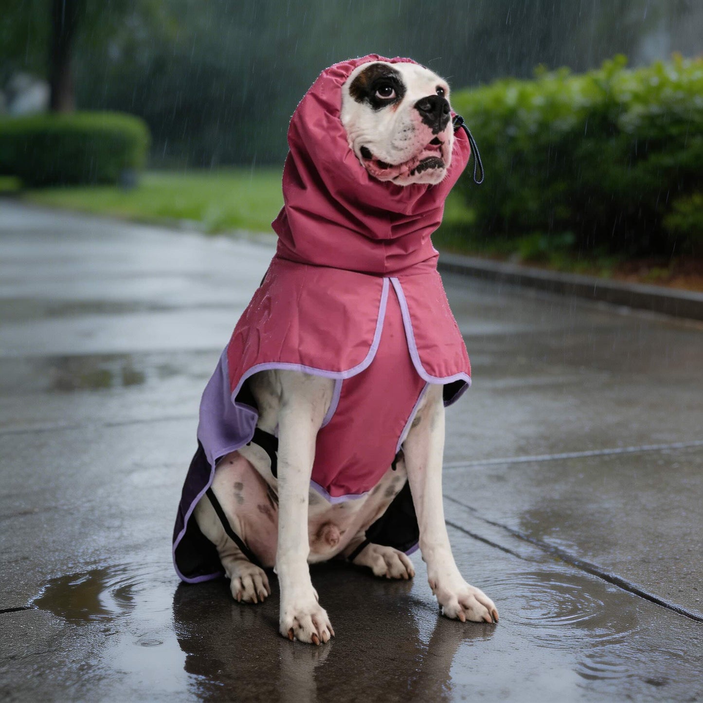 Dog Raincoat Lightweight Waterproof Adjustable Neck Rain Gear for All Breeds