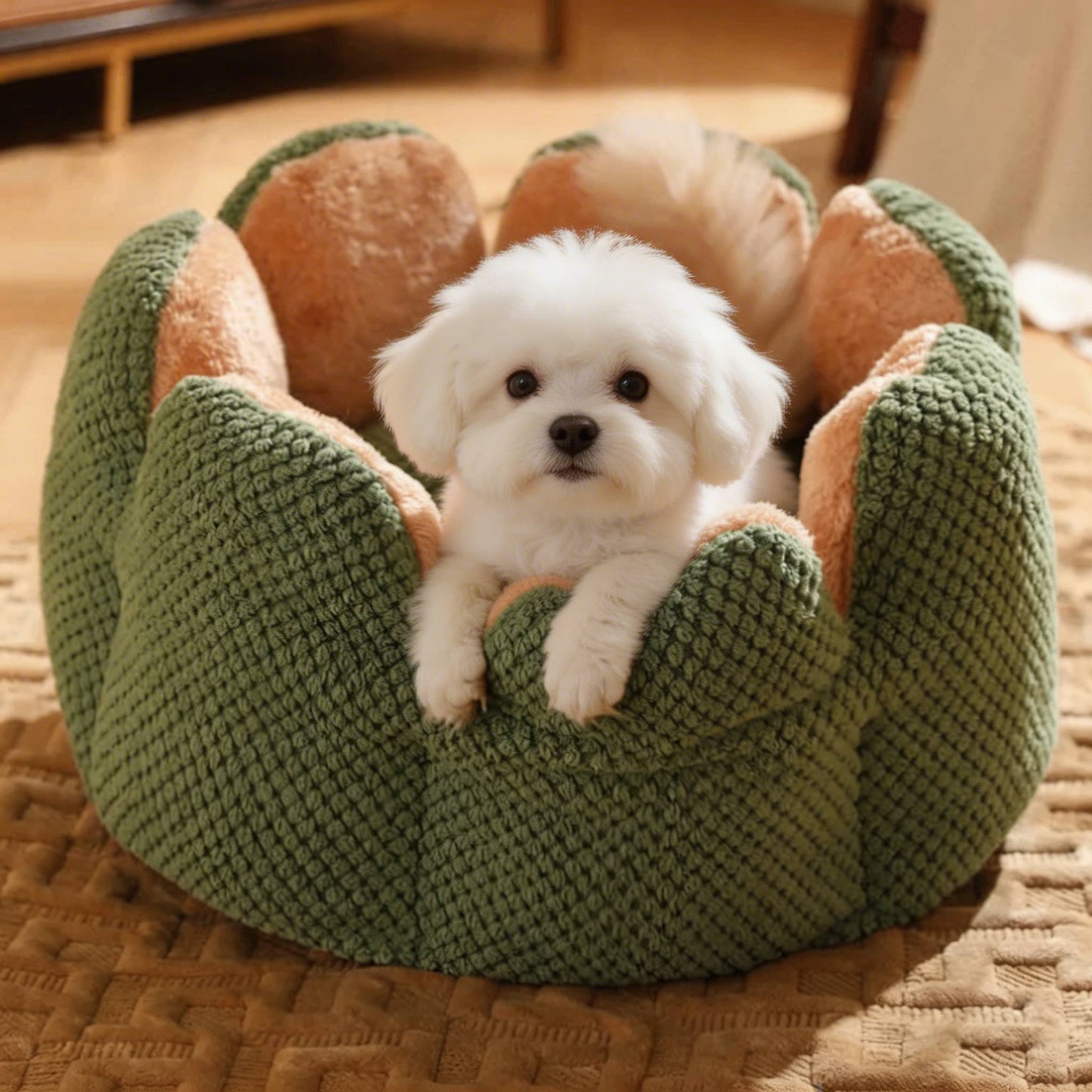 Small Dog Bed Foldable Washable Cactus Design Soft Nest