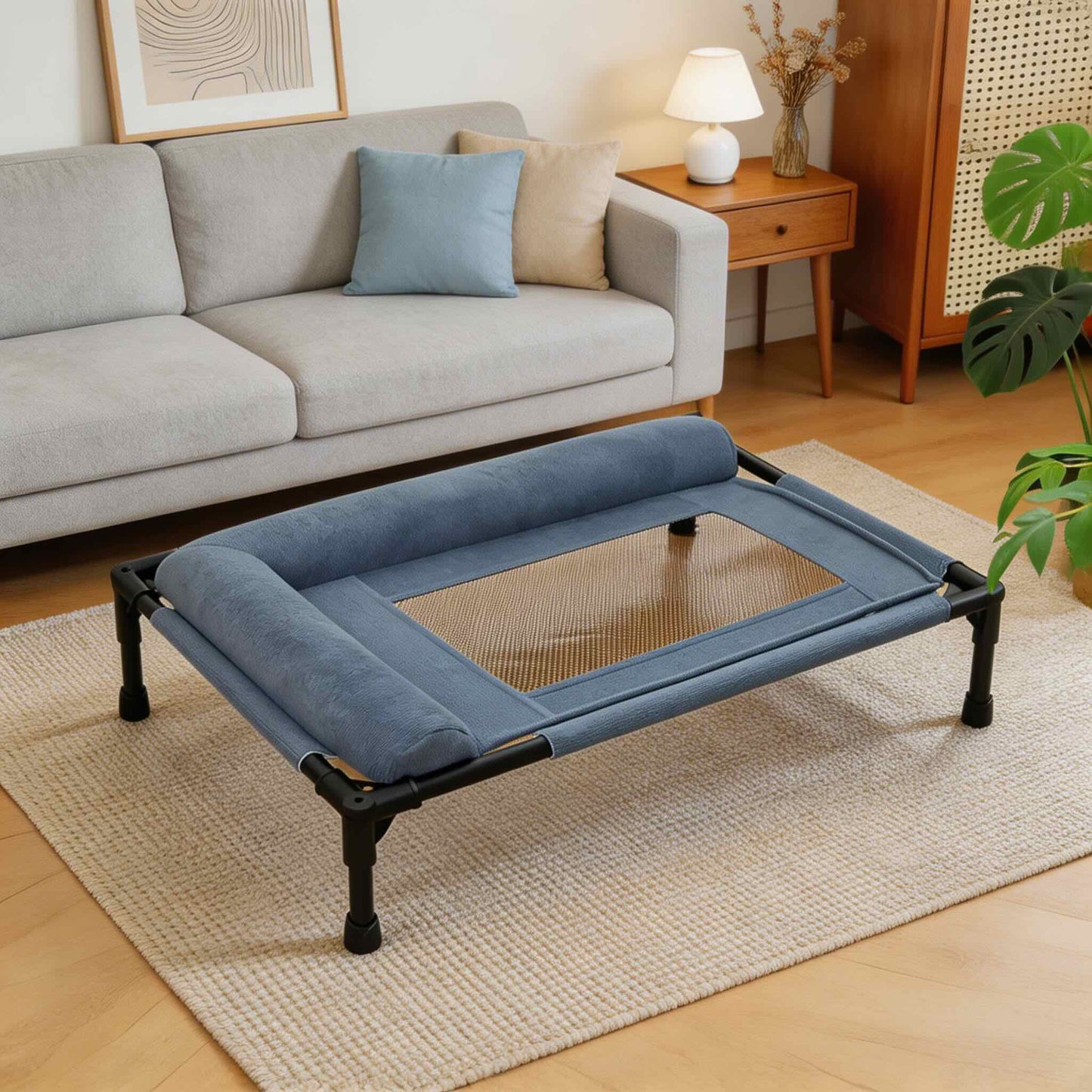Elevated Dog Bed Portable Washable Mesh Hammock for Indoor Outdoor Use