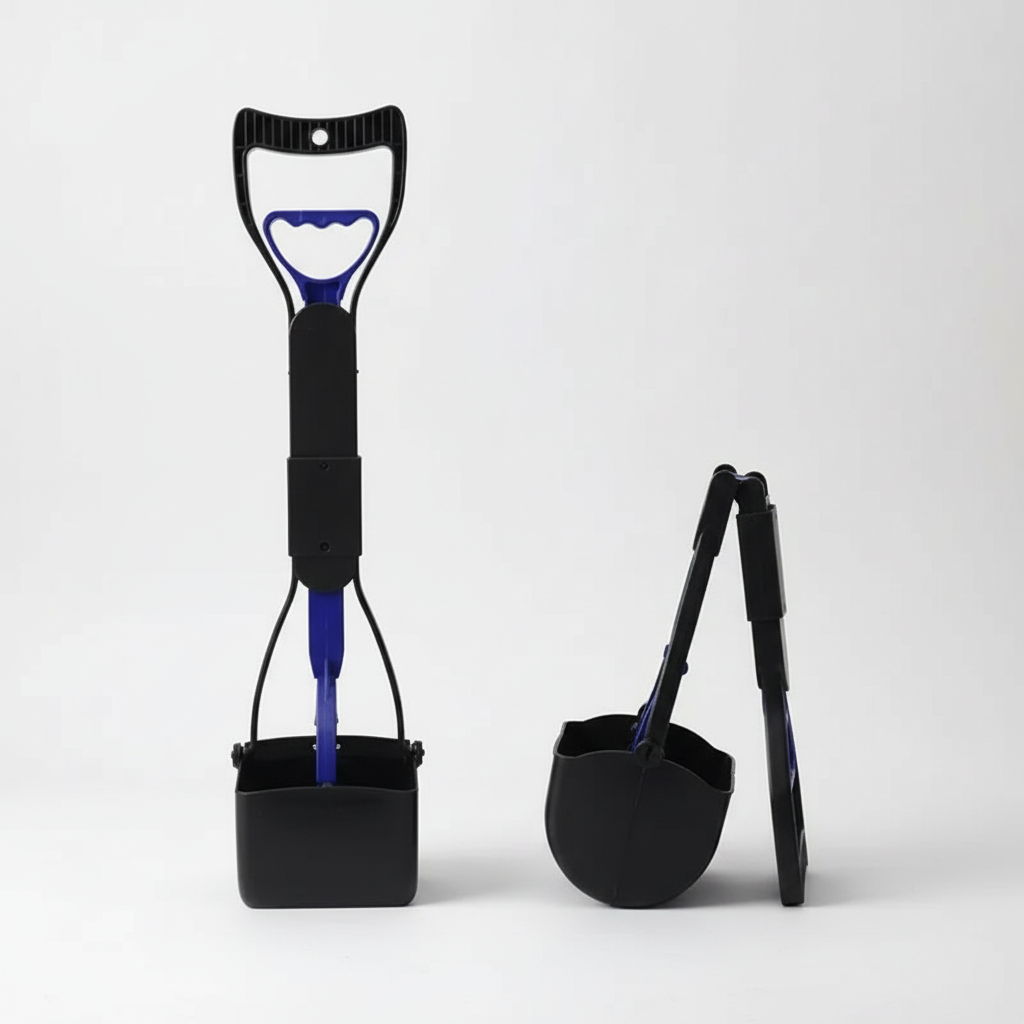 Dog Poop Scooper with Long Handle and Bag Dispenser - Durable Waste Cleanup Tool