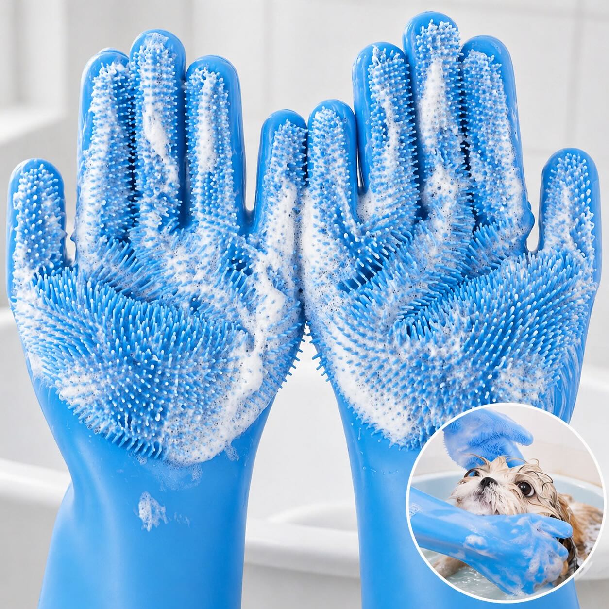 Dog Grooming Glove Pet Hair Remover - Eco-Friendly