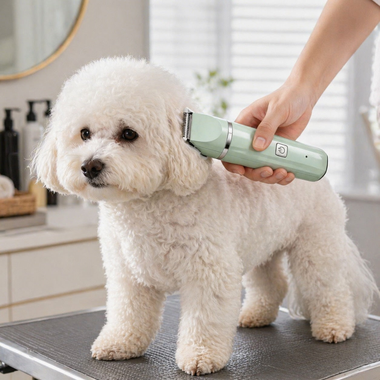 Dog Hair Trimmer 4-in-1 Grooming Kit with Clipper, Shaver & Nail Grinder