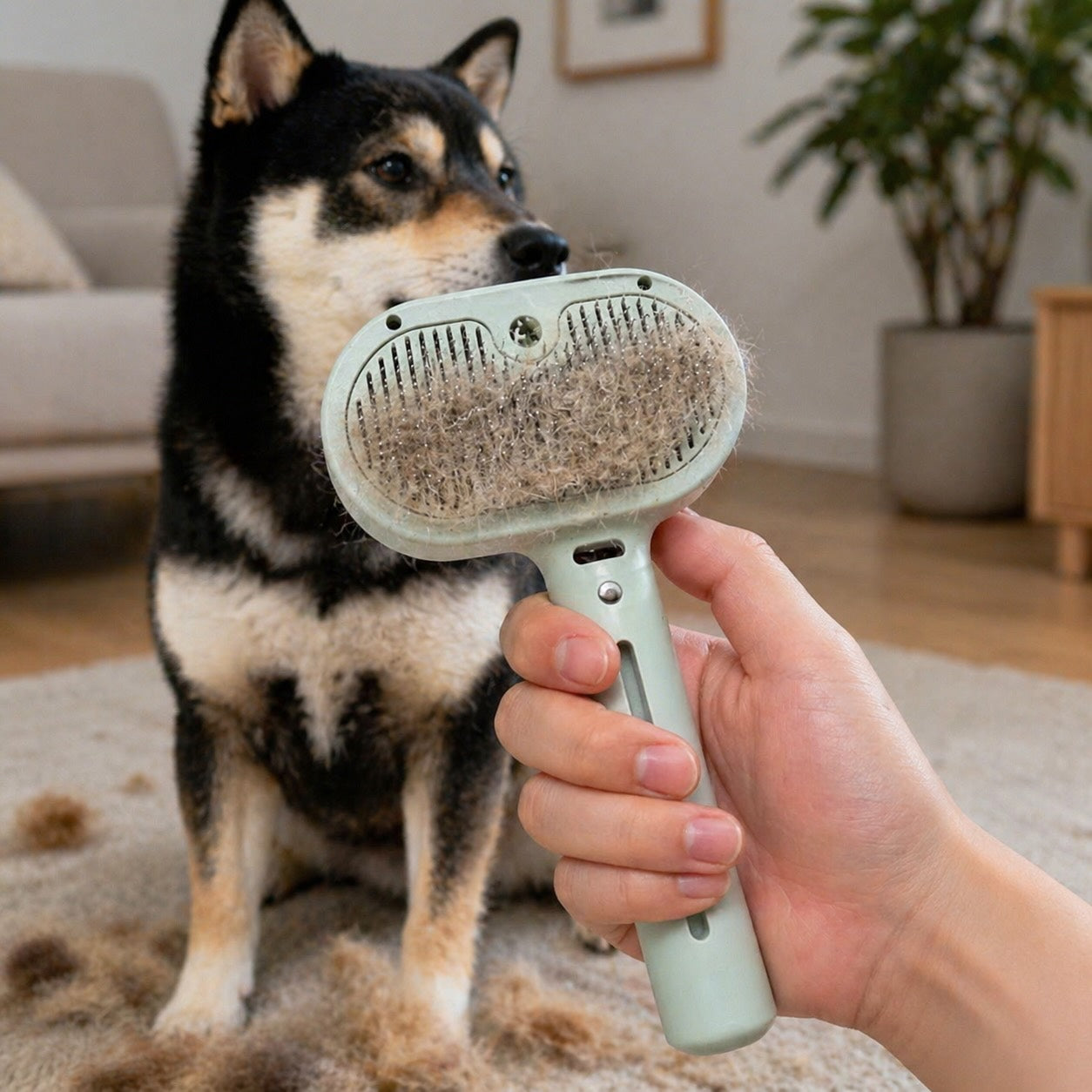 Dog Grooming Brush 3-in-1 Deshedding Tool with Gentle Steam Mist for Shedding