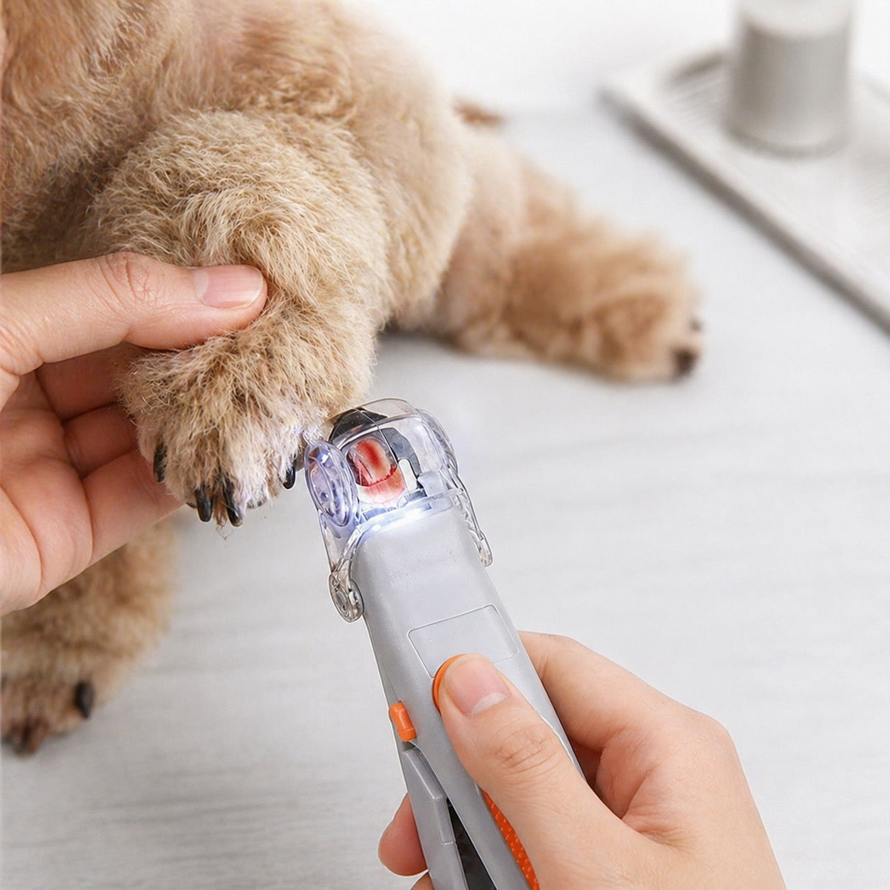 Dog Nail Clipper with LED Light, Safe Nail Trimmer for Dogs, Ergonomic Design