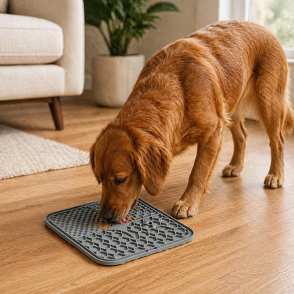 Dog Lick Mat Non-Slip Silicone 15cm x 15cm for Stress Relief & Slow Feeding