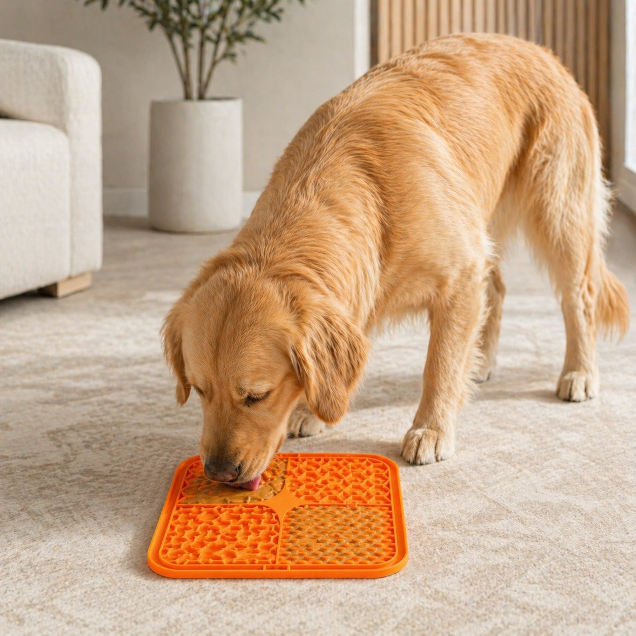 Dog Lick Mat Non-Slip Silicone 15cm x 15cm for Stress Relief & Slow Feeding