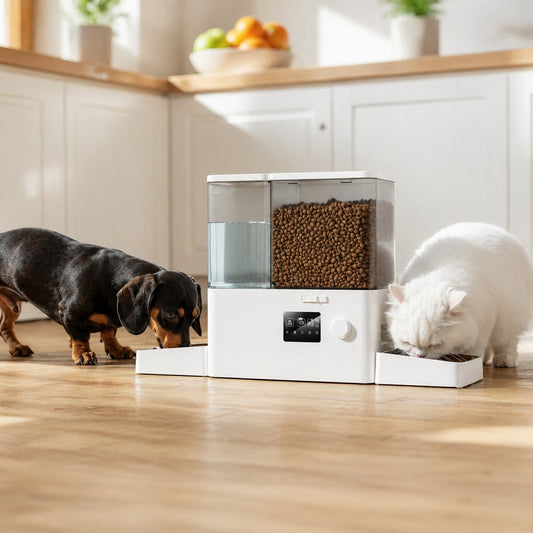 Automatic Pet Feeder and Water Fountain with WiFi Connectivity and 5L Food Capacity