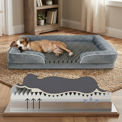 Orthopedic Large Dog Bed Water-Repellent Foam Full Surround Support for Joint Relief