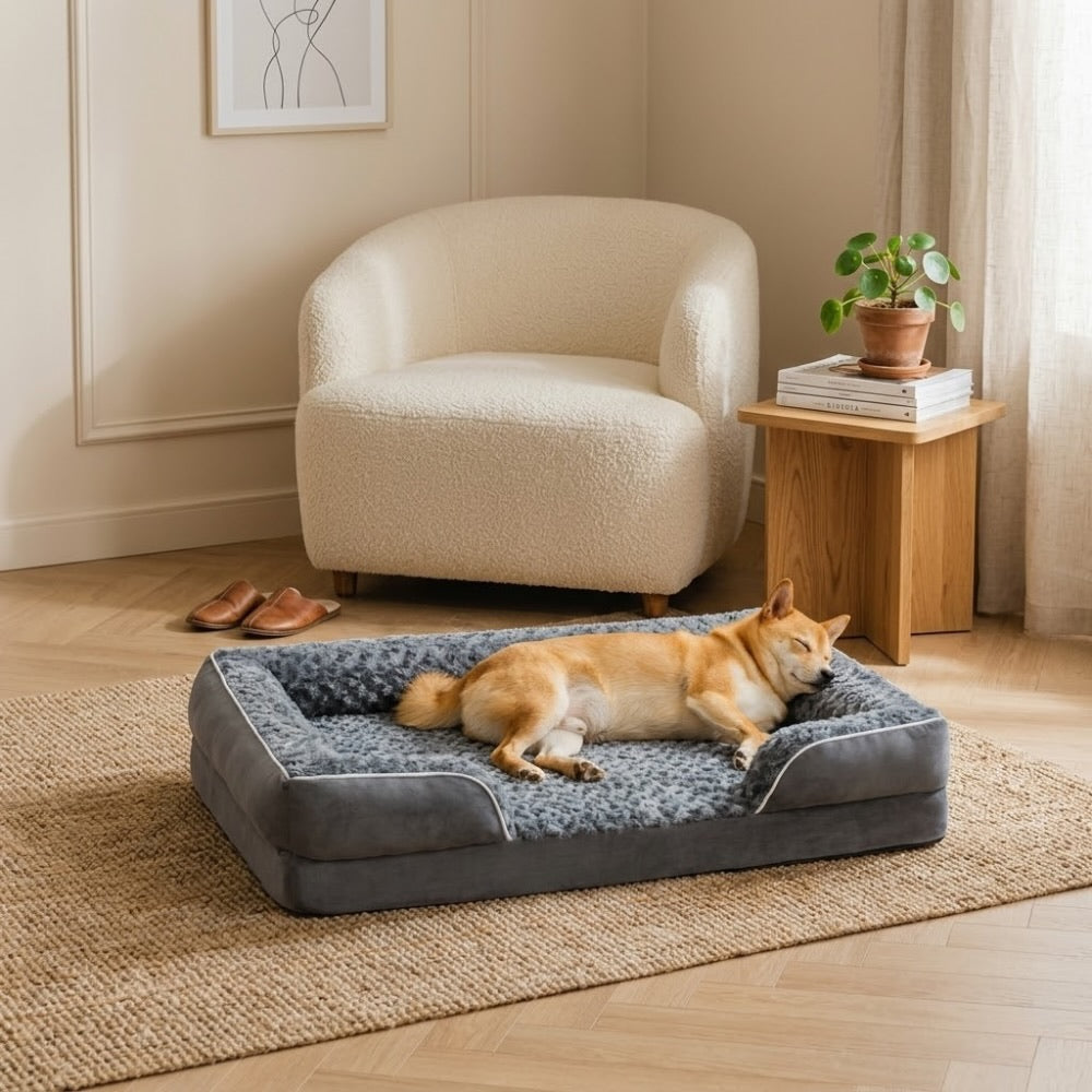 Orthopedic Large Dog Bed Water-Repellent Foam Full Surround Support for Joint Relief