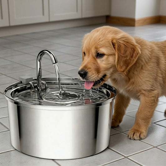 Stainless Steel Automatic Pet Water Fountain 3L USB Powered With Double Filtration System