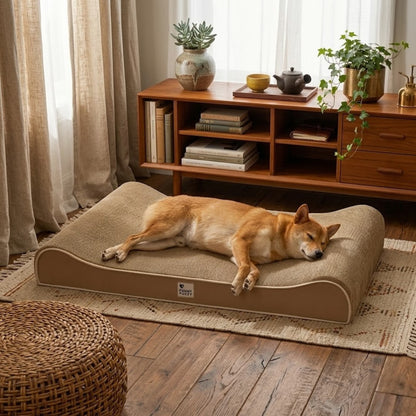 Orthopedic Large Dog Bed with Waterproof Cover and Non-Slip Base