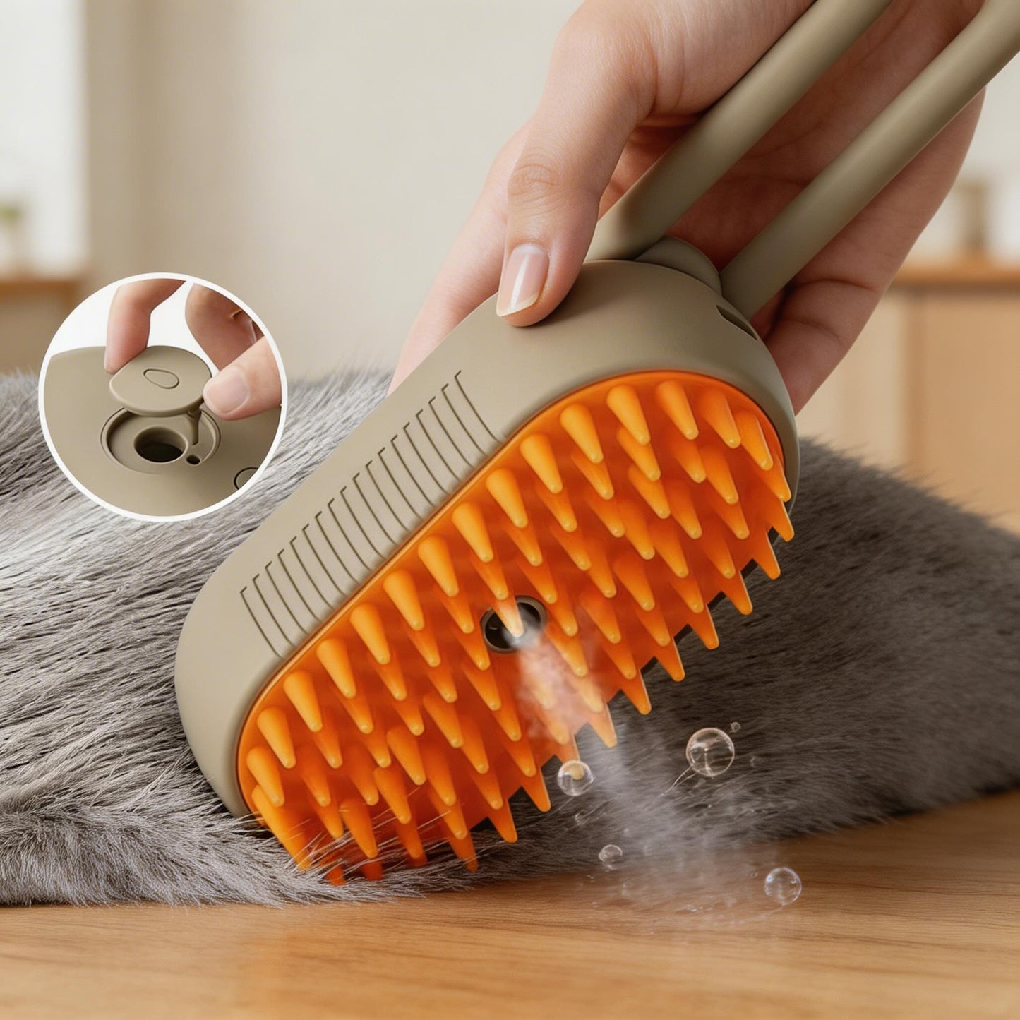 Dog Grooming Brush with Spray Function, Deshedding Brush for All Coat Types