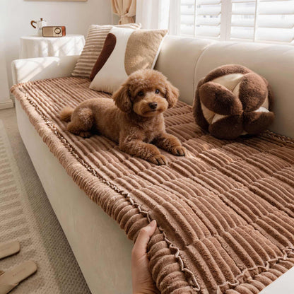 Non-Slip Flannel Dog Mat Couch Cover Soft Breathable Pet Bed