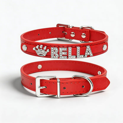 Personalised Bling Rhinestone Dog Collar with Name