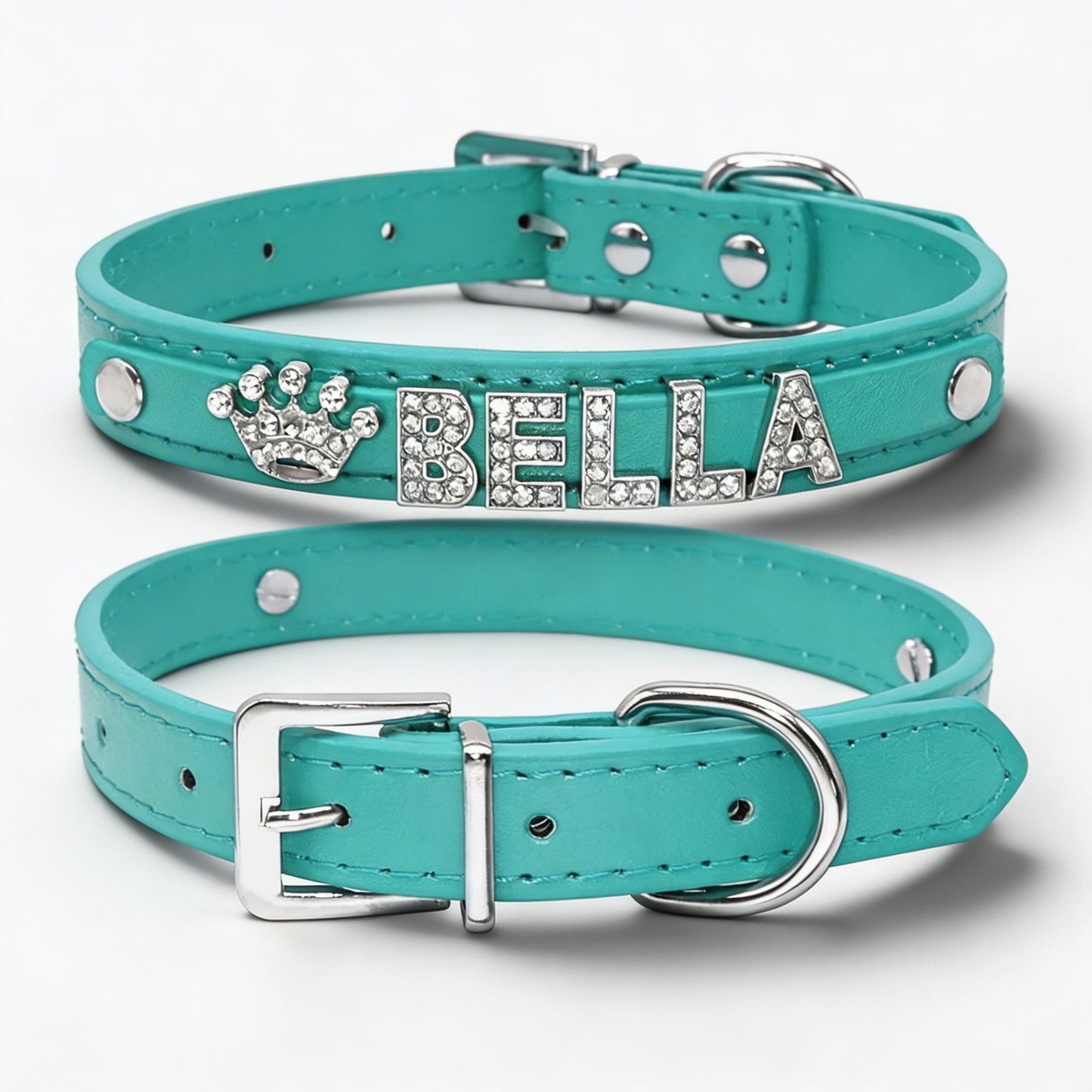 Personalised Bling Rhinestone Dog Collar with Name