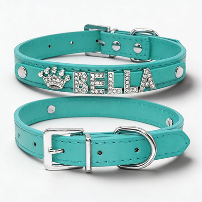 Personalised Bling Rhinestone Dog Collar with Name
