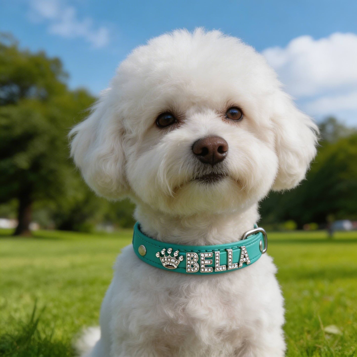 Personalised Bling Rhinestone Dog Collar with Name
