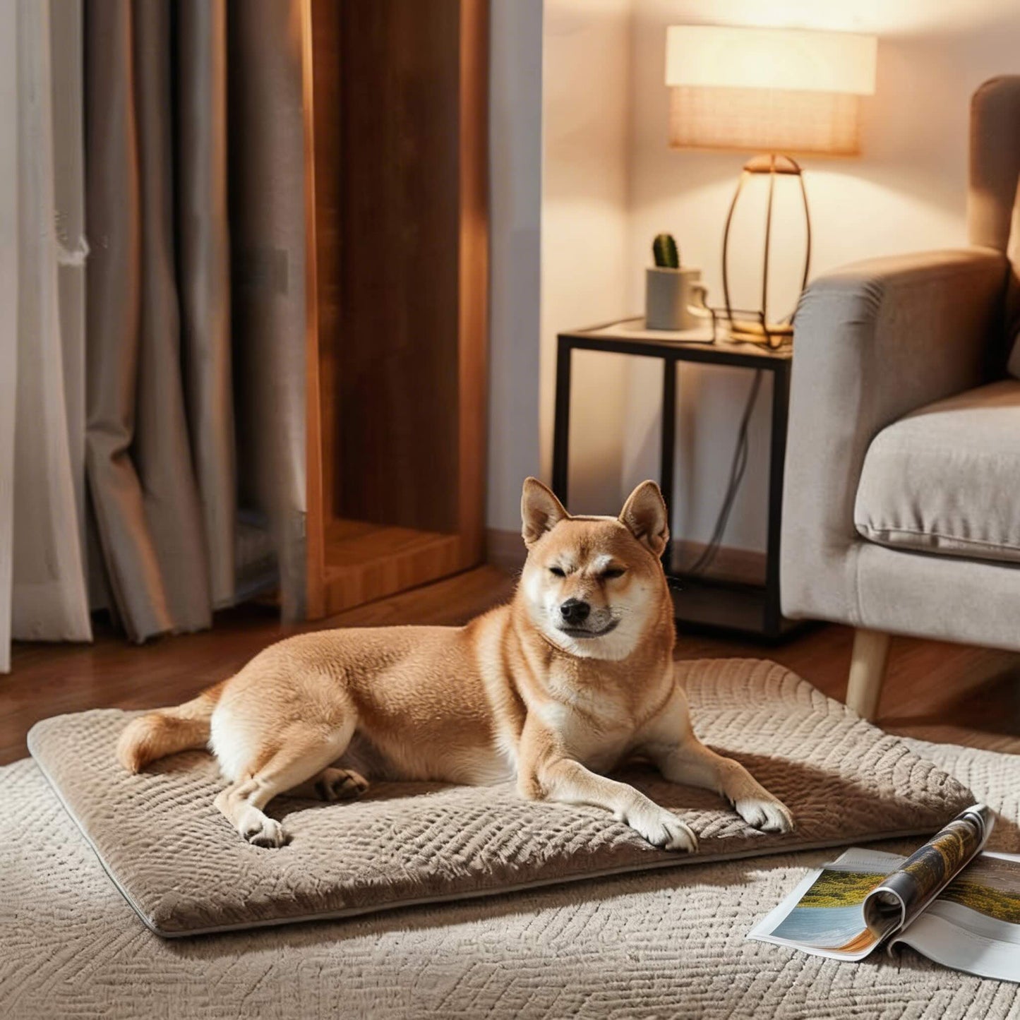 Plush Dog Bed Mat Non-Slip Cozy Pet Bed for All Breeds