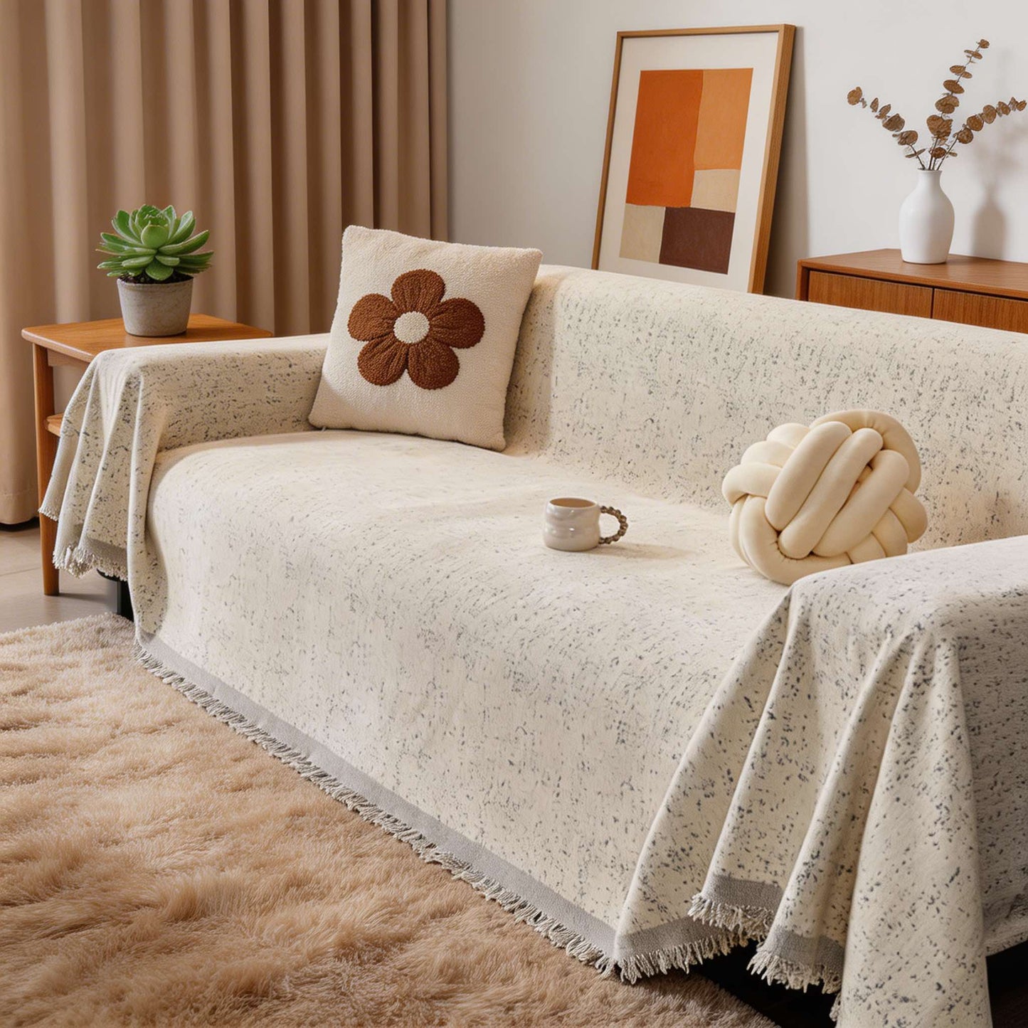 Dog Sofa Cover Chenille Anti-Cat Scratch Reversible Slipcover for Full Protection