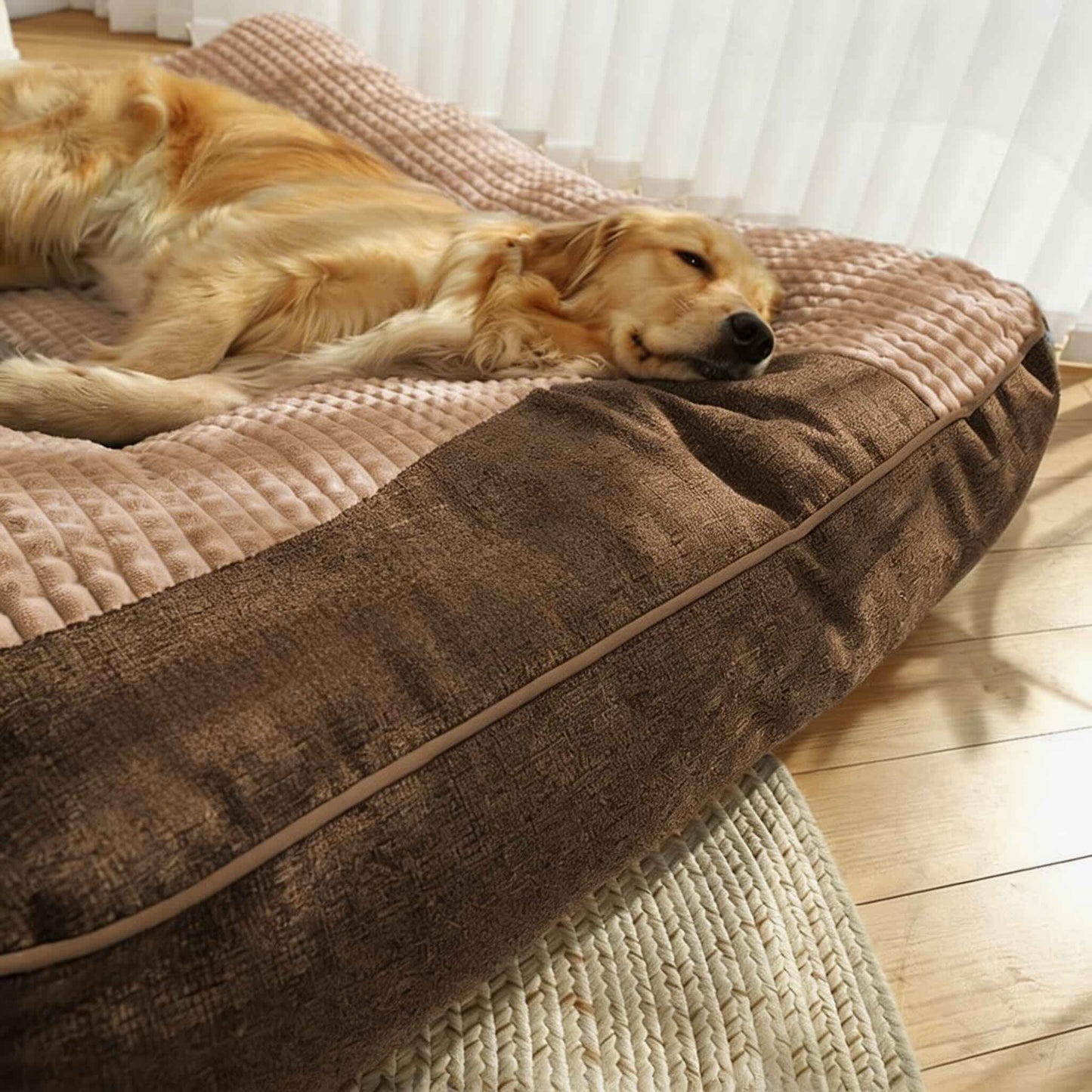 Large Orthopedic Dog Bed with Thick Spine Support, Anti-Slip Base for Large Dogs