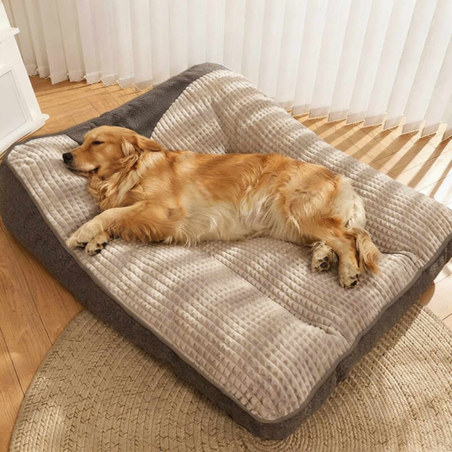 Large Orthopedic Dog Bed with Thick Spine Support, Anti-Slip Base for Large Dogs