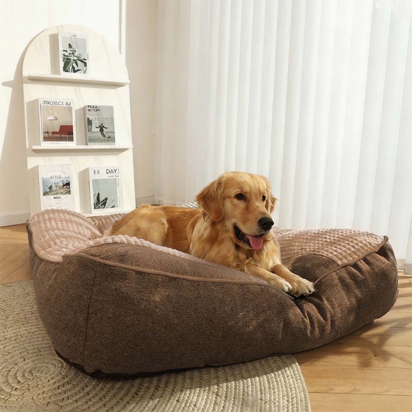 Large Orthopedic Dog Bed with Thick Spine Support, Anti-Slip Base for Large Dogs