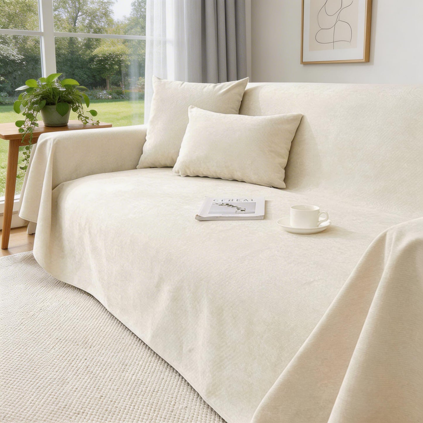 Waterproof Dog Couch Cover Scratch-Resistant Soft Polyester Settee Cover for Dogs