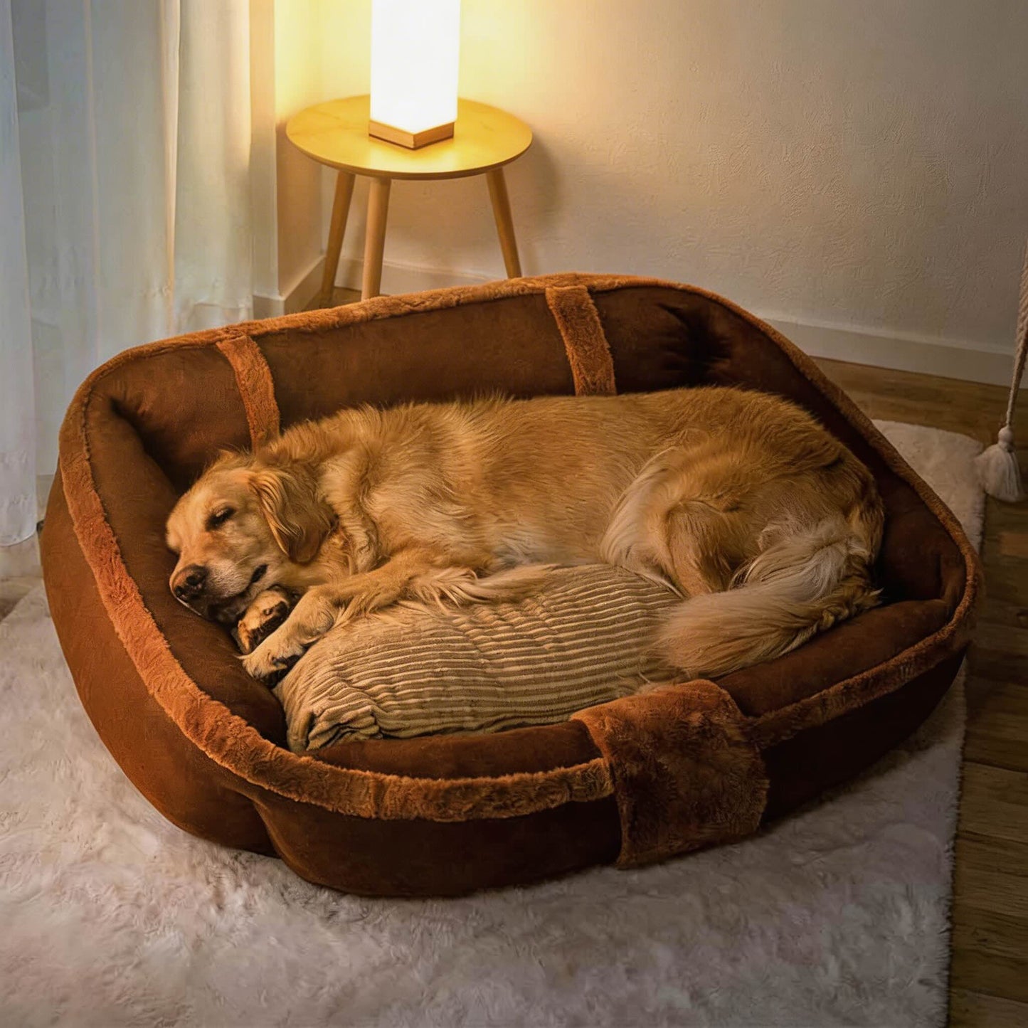 Large Orthopedic Dog Bed with Removable Cushion, Cozy Calming Sofa Design