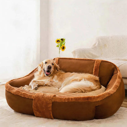 Large Orthopedic Dog Bed with Removable Cushion, Cozy Calming Sofa Design