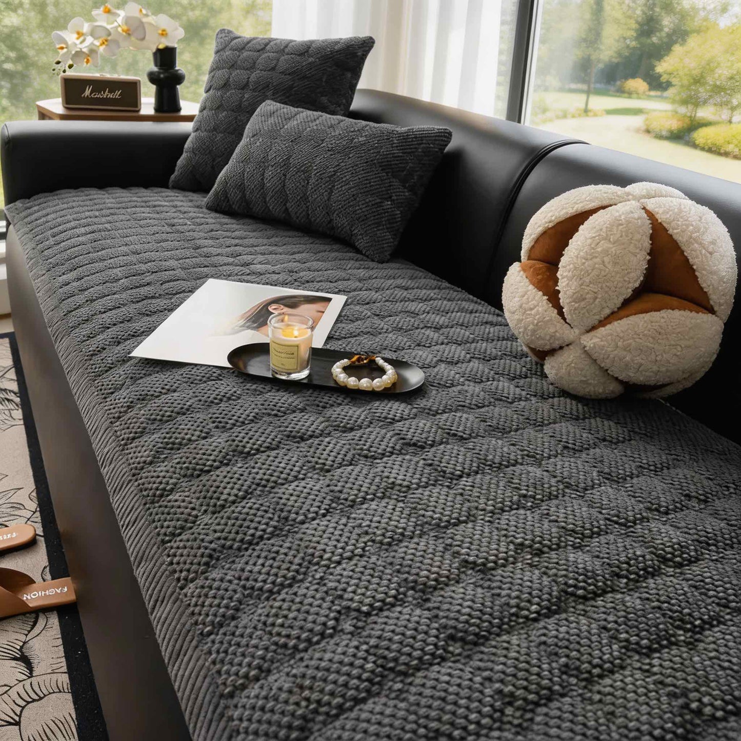 Dog Couch Cover Anti-Scratch Non-Slip Corduroy Sofa Protector for Pets
