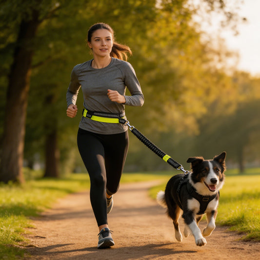 Hands-Free Dog Leash 6ft Dual Bungee Adjustable Waist Belt for Running