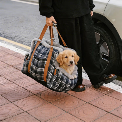 Dog Booster Car Seat Bed with Non-Slip Base for Small to Medium Dogs, Portable Plush Pet Car Seat