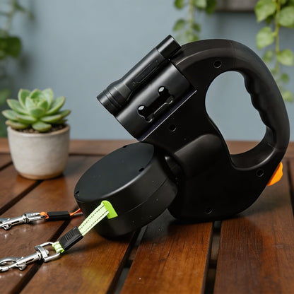 Double Dog Leash 360º Tangle-Free with LED Light