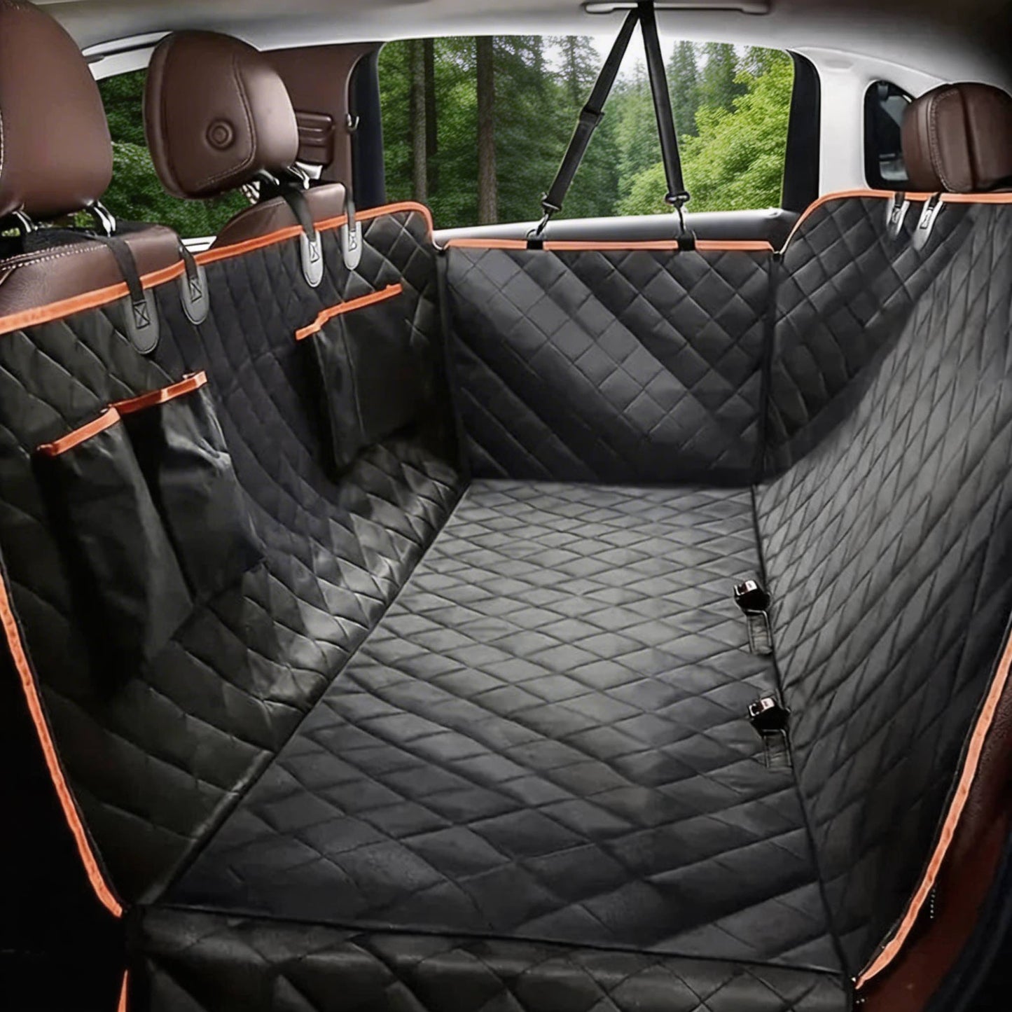Waterproof Dog Car Hammock Seat Cover, Scratch-Resistant Back Seat Protector