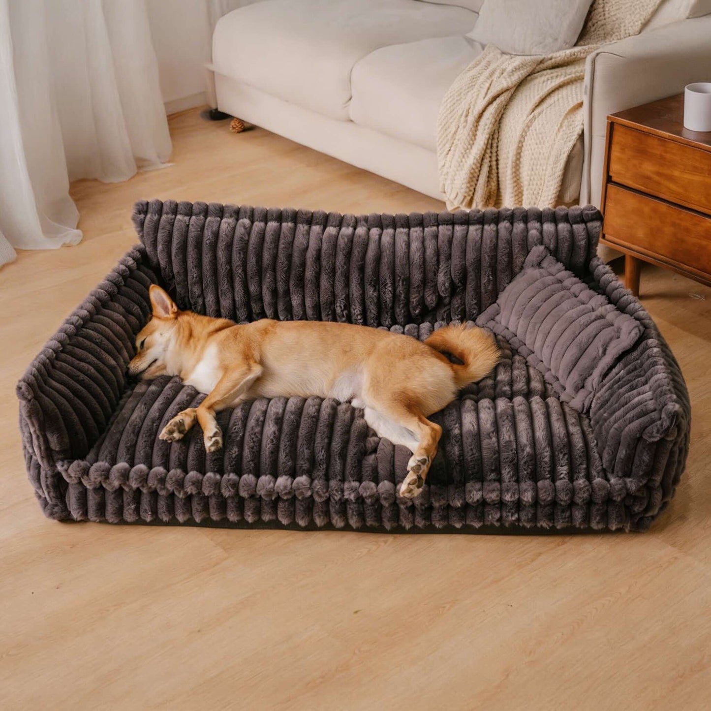 Large Orthopedic Dog Bed with Washable Plush Cover for Ultimate Comfort