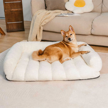 Orthopedic Large Dog Bed with Soft Teddy Fleece and Bolster Support