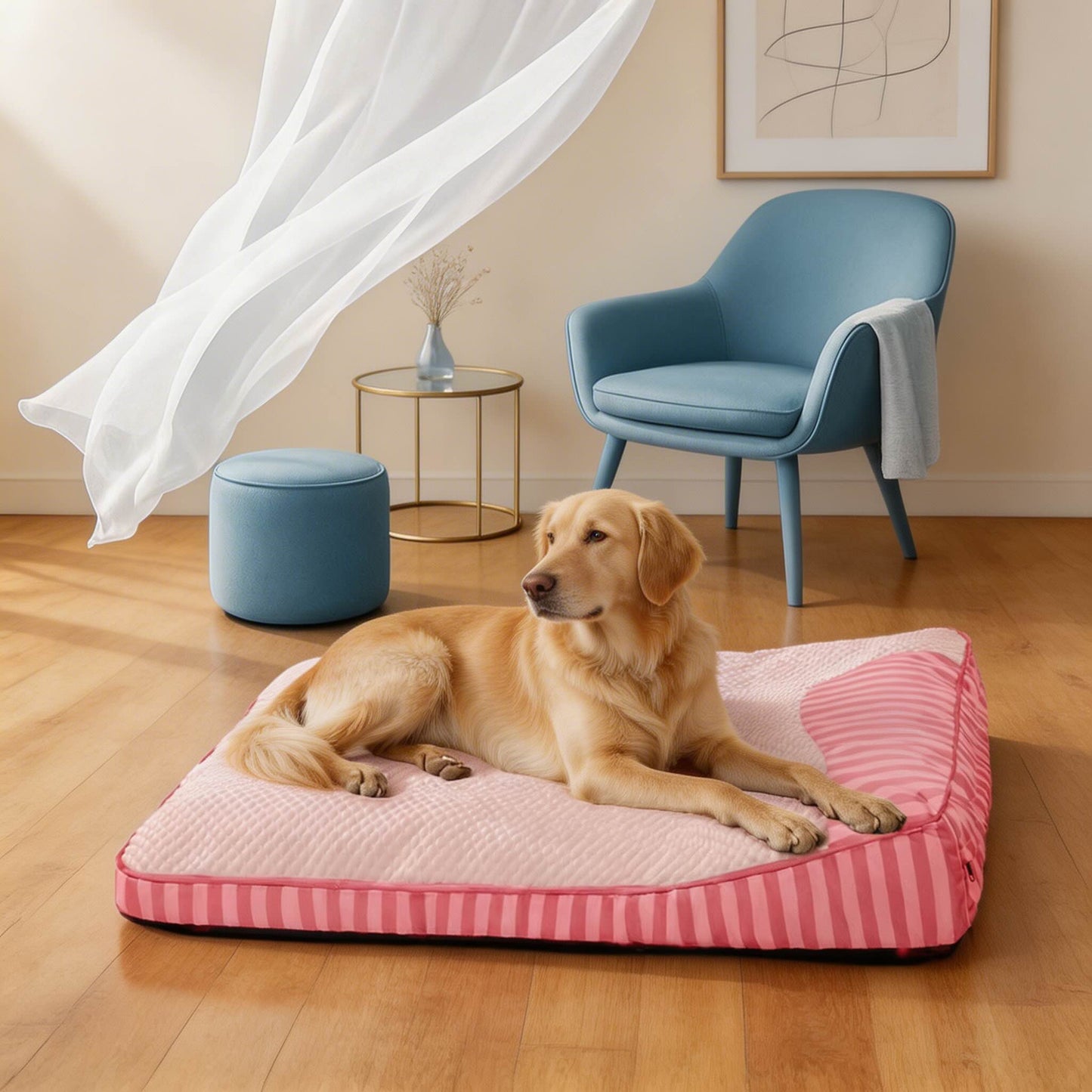 Orthopedic Dog Bed with Cooling Fabric for Large Breeds