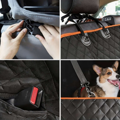 Waterproof Dog Car Hammock Seat Cover, Scratch-Resistant Back Seat Protector