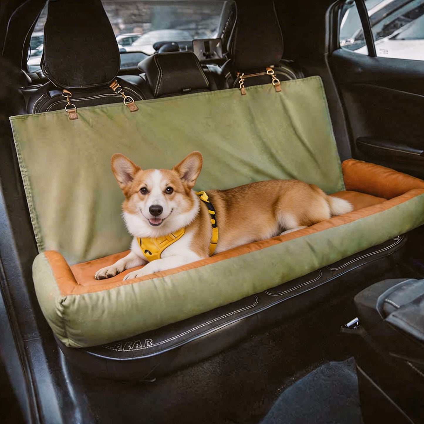 Dog Car Seat Cover Waterproof Anti-Slip Large Rear Seat Protector for Pets