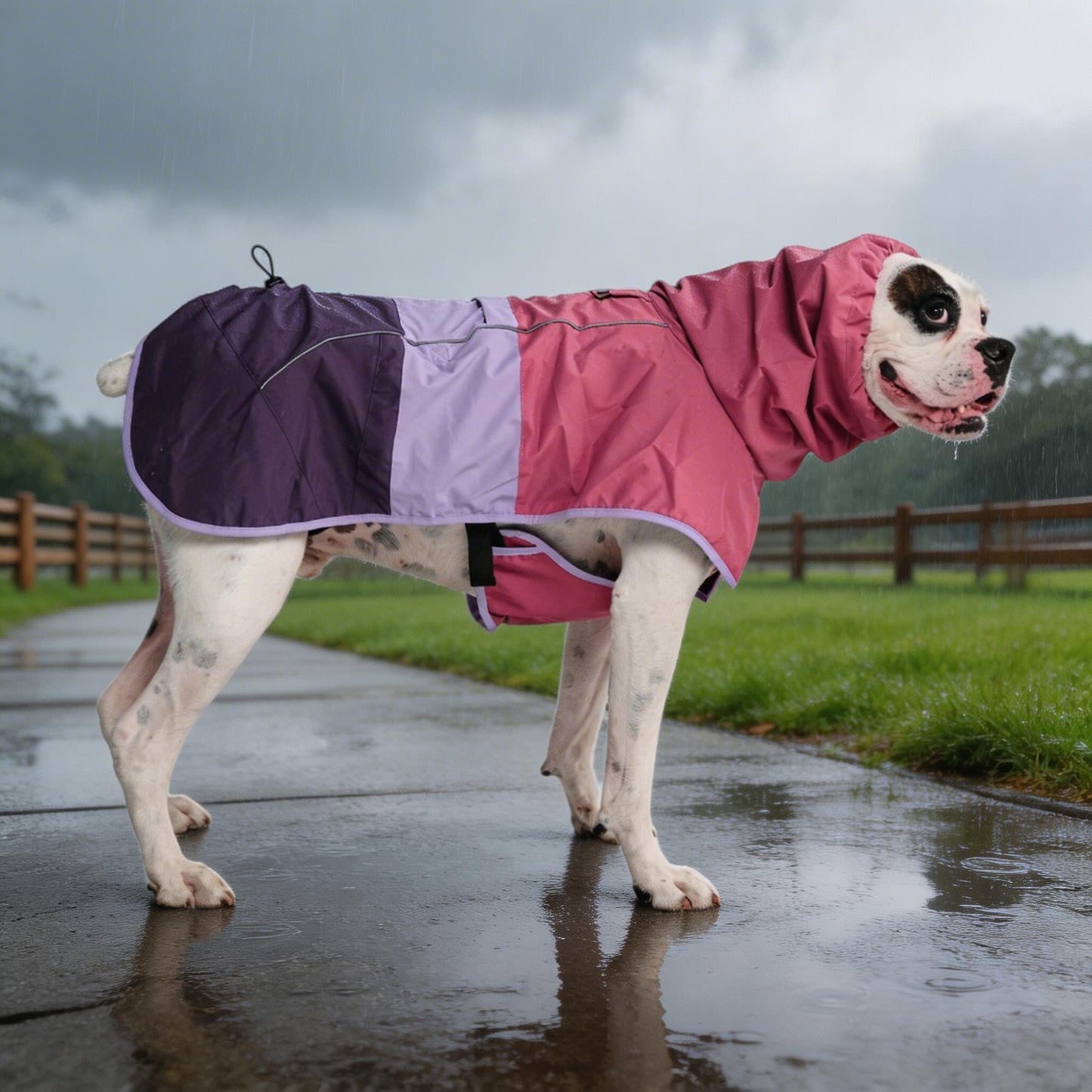 Dog Raincoat Lightweight Waterproof Adjustable Neck Rain Gear for All Breeds
