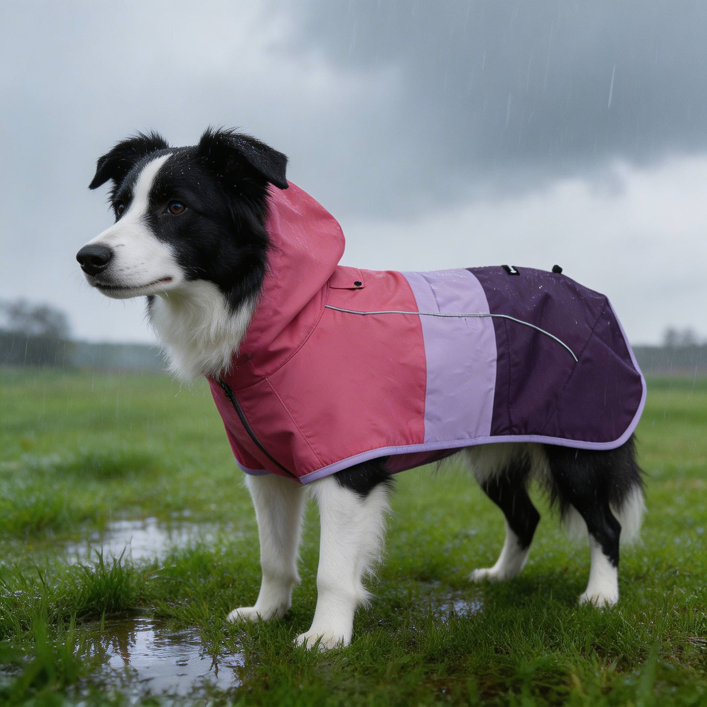 Dog Raincoat Lightweight Waterproof Adjustable Neck Rain Gear for All Breeds