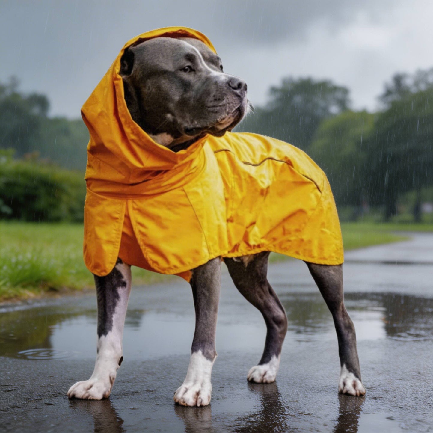 Dog Raincoat Lightweight Waterproof Adjustable Neck Rain Gear for All Breeds