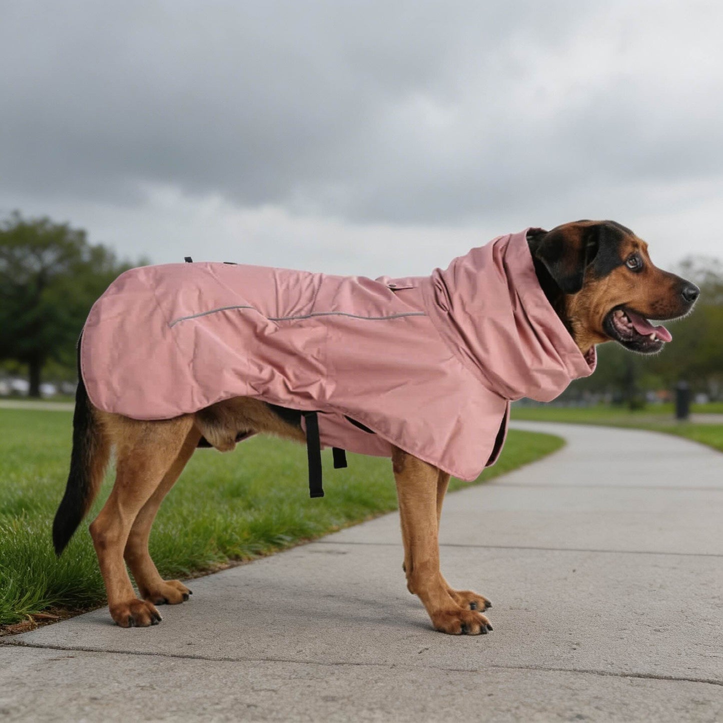 Dog Raincoat Lightweight Waterproof Adjustable Neck Rain Gear for All Breeds