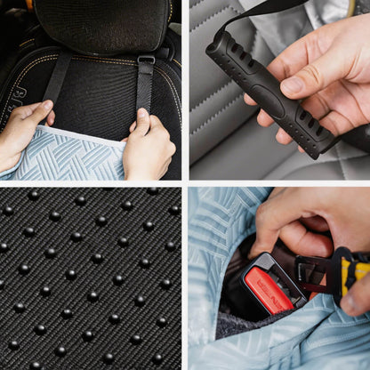 Cooling Dog Car Seat Bed Large Bolster with Adjustable Safety Strap for Travel