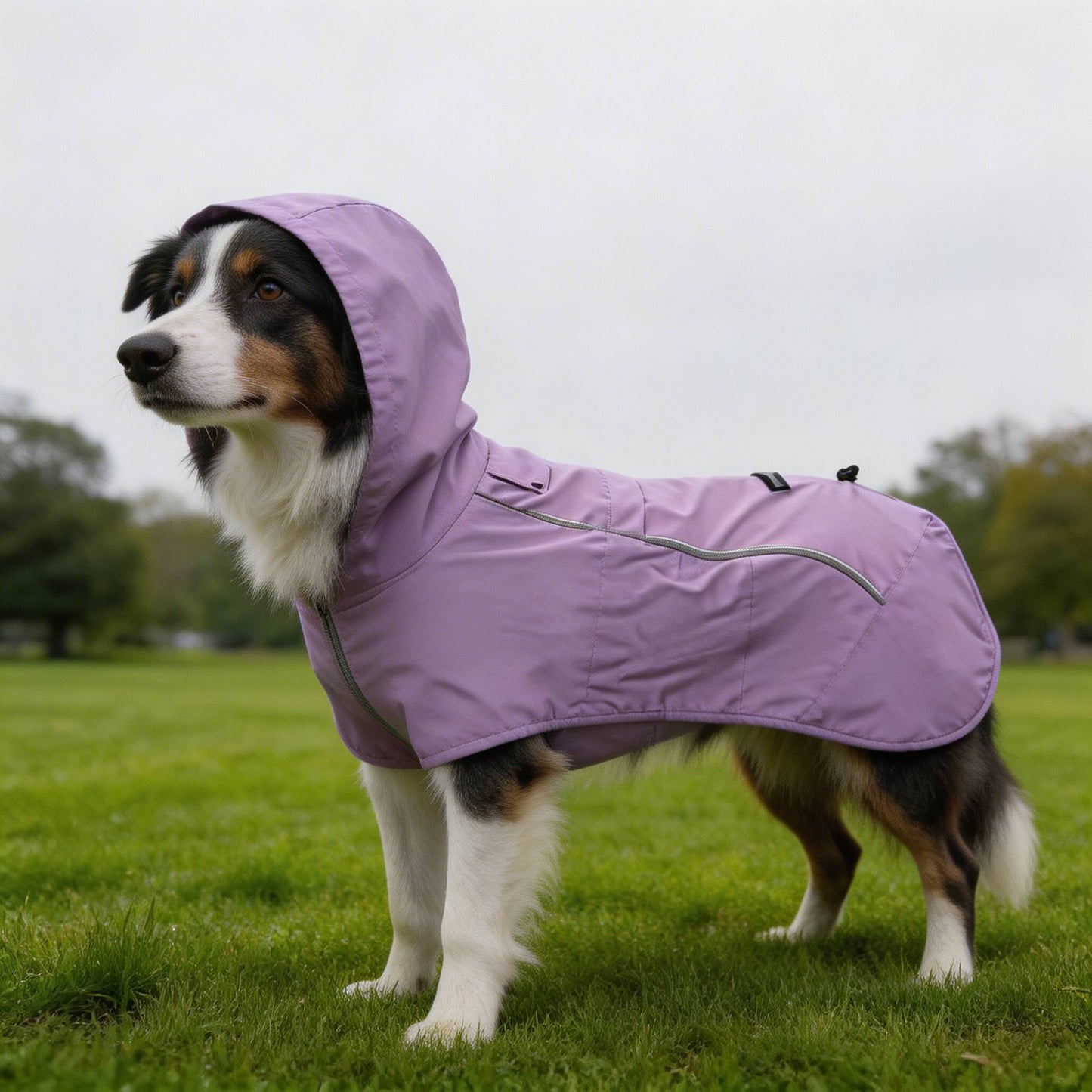 Dog Raincoat Lightweight Waterproof Adjustable Neck Rain Gear for All Breeds