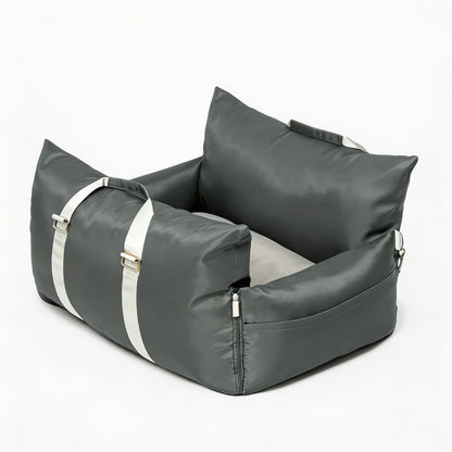 Waterproof Dog Car Seat Bed with Adjustable Safety Leash for Travel