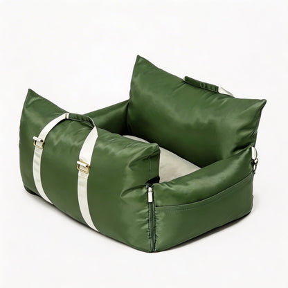 Waterproof Dog Car Seat Bed with Adjustable Safety Leash for Travel
