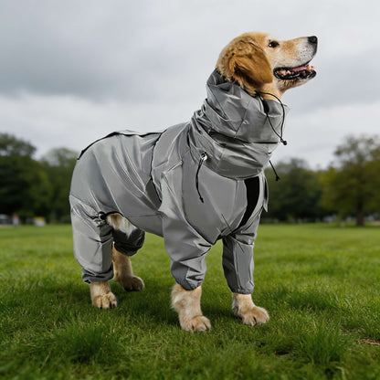 Dog Raincoat Waterproof Reflective Adjustable All-Weather Rain Gear for Dogs