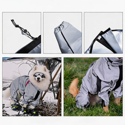 Dog Raincoat Waterproof Reflective Adjustable All-Weather Rain Gear for Dogs