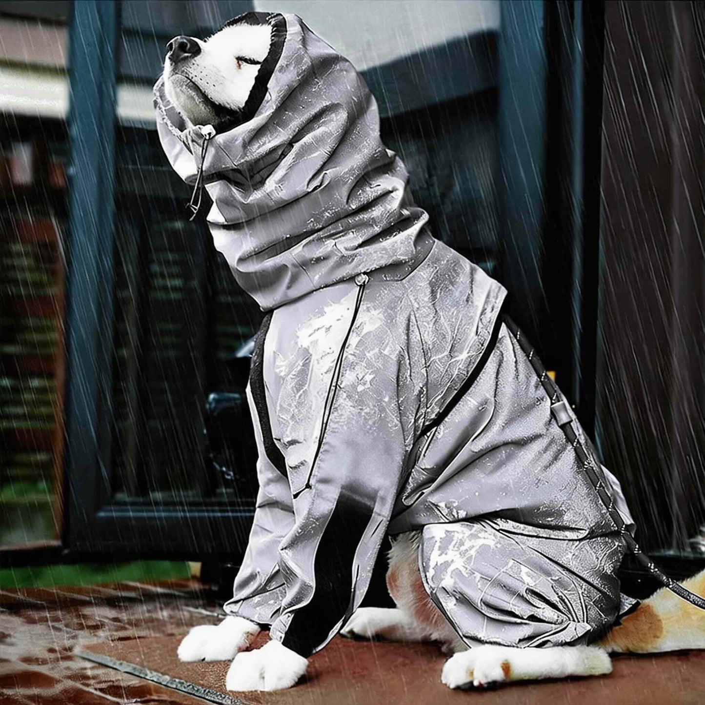 Dog Raincoat Waterproof Reflective Adjustable All-Weather Rain Gear for Dogs